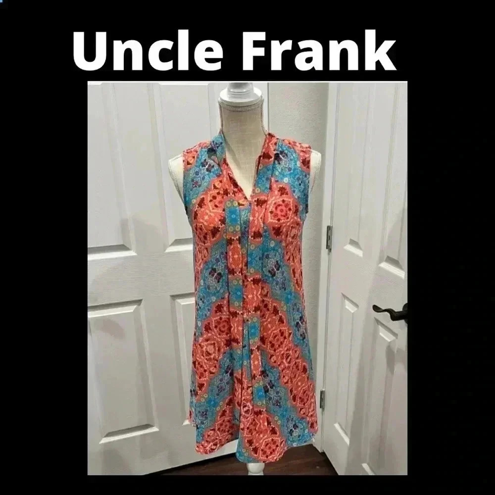 Anthropologie Uncle Frank Mini neck tie key hole back sleeveless dress